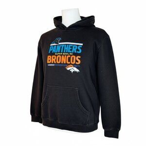 Outer Stuff Super Bowl 50 Black Hoodie – Youth L (14/16) NFL Broncos vs Panthers